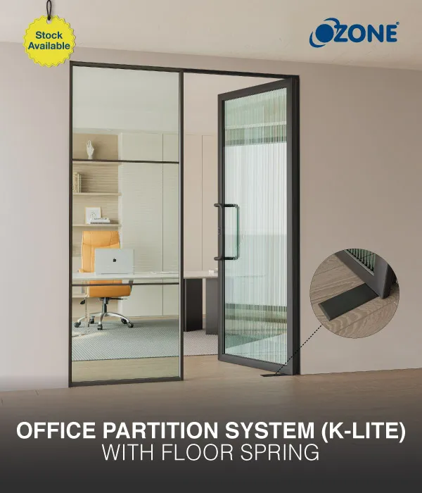 Office Partition System (K-Lite) With Floor Spring