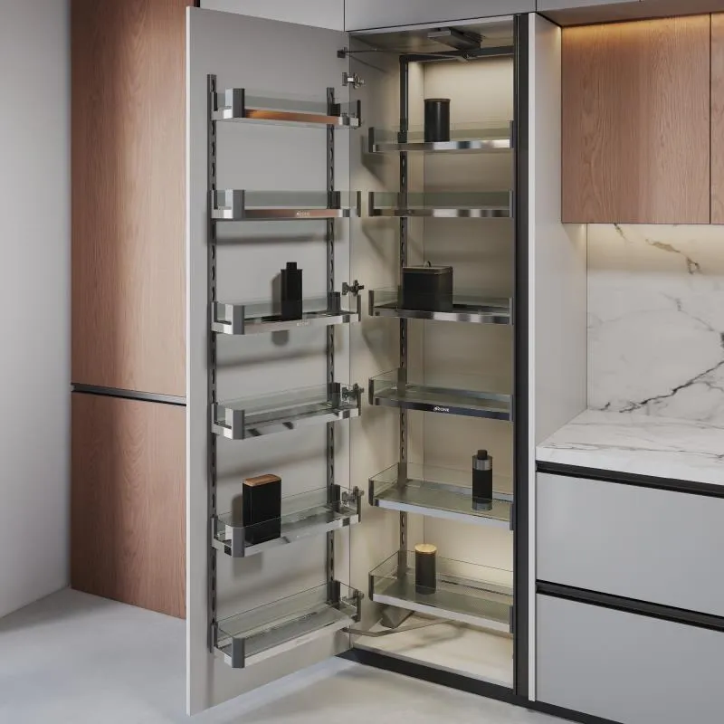 Glass Basket Kitchen Tall Unit with Maximum Storage Efficiency | Layers: 12