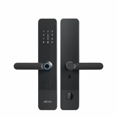 Smart Bluetooth Lock for Wooden & Metal Doors, 4-Way Access, OzoLife App, Fingerprint, Password, RFID Card, 35-80 mm Door Thickness, Free Installation, 2 Years Warranty (Grey)