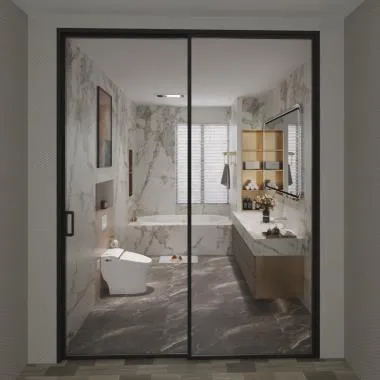 Slim Frame Sliding Shower System (1+1)
