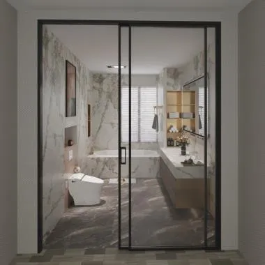 Slim Frame Sliding Shower System (1+1)
