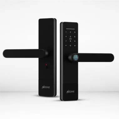 Smart Wi-Fi Lock for Wooden & Metal Doors, 4-Way Access, OzoLife App, Fingerprint, Password, RFID Card, 30-50 mm Door Thickness, Free Installation, 2 Years Warranty (Black)
