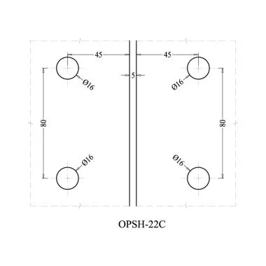 Glass to Glass Hinge 180° (self centering) , Polish Stainless Steel | Ozone