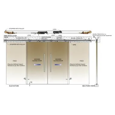 Complete Synchronised Door Set W/O Track for Framed/Wooden Door | Ozone
