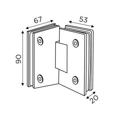 Glass-to-Glass Hinge 135° | Ozone