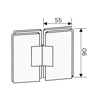 Glass-to-Glass Hinge 180° | Ozone