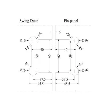 Glass-to-Glass Hinge 180° | Ozone
