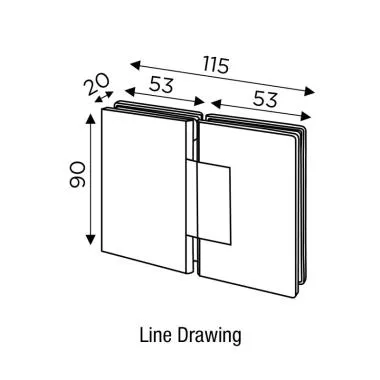 Glass-to-Glass Hinge 180° | Ozone