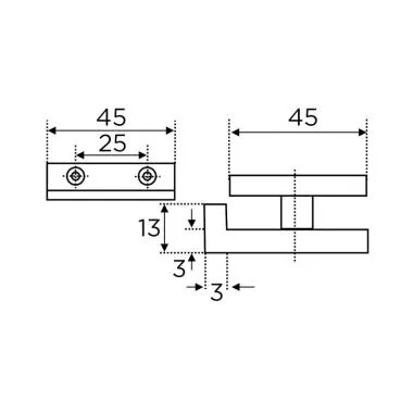 Glass Connector for Wall | Floor Mounting | Ozone
