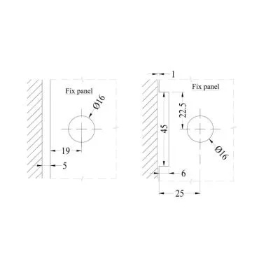 Glass Connector for Wall | Floor Mounting | Ozone
