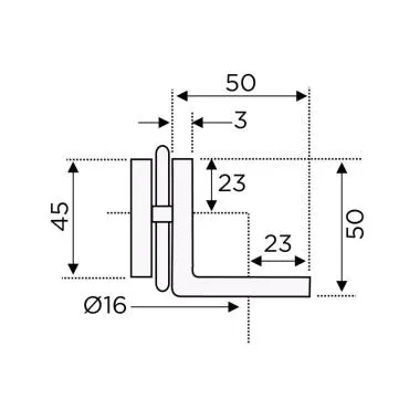 Wall-to-Glass Connector 90° | Ozone
