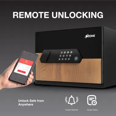 16 Litres Wi-Fi Safe Locker for Home & Office – Fingerprint Lock, 3-in-1 Unlocking | Ozone