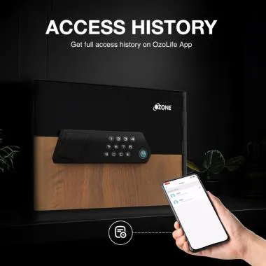 16 Litres Wi-Fi Safe Locker for Home & Office – Fingerprint Lock, 3-in-1 Unlocking | Ozone
