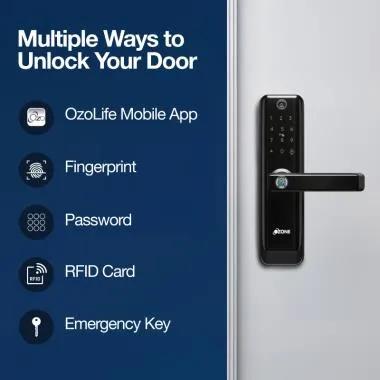 Smart Wi-Fi Lock with a Built-in Camera for Wooden and Metal Doors, 4-way Access | Ozone