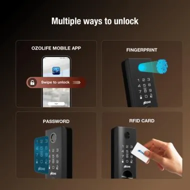 Vertibolt Lock for Wooden & Metal Doors, 4-Way Access | Ozone