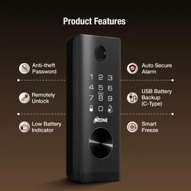 Vertibolt Lock for Wooden & Metal Doors, 4-Way Access | Ozone