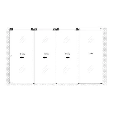 Four Panels Right-Telescopic Glass Sliding Door System