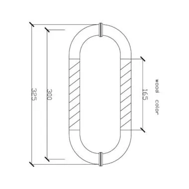 D Type Glass Door Handle with Color BMSS , Size 25mmx325mm , CTC 300mm | Ozone