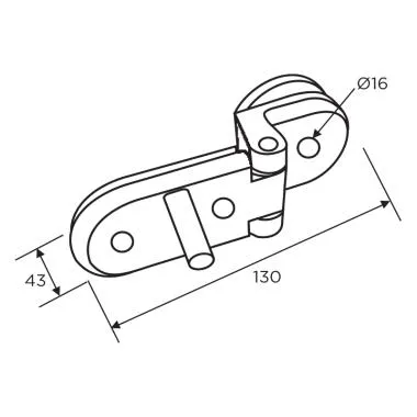 Wall to Glass Hinge (for Wide Opening doors) | Ozone