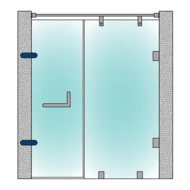 Wall to Glass Hinge (for Wide Opening doors) | Ozone