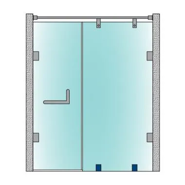 Wall / Floor to Glass Connector , Polish Stainless Steel | Ozone
