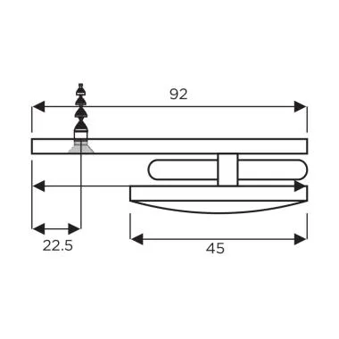 Wall to Glass Connector 180° , Polish Stainless Steel | Ozone