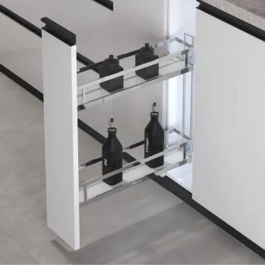 Fixed Bottle Pull-out for Efficient Storage for a CluttFree Kitchen | Basket: Chrome |Size:150 MM Fixed Bottle Pull-out for Efficient Storage for a CluttFree Kitchen | Basket: Chrome |Size:150 MM